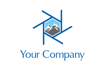 mountains in shutter outline photography logo