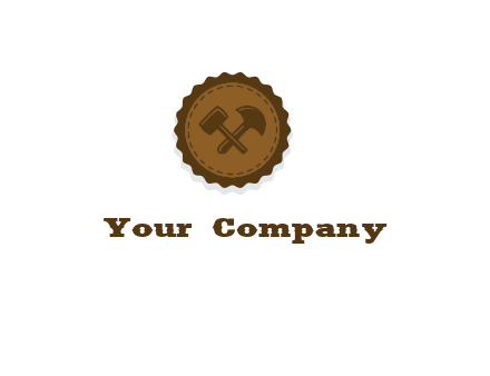 construction tools stamp logo
