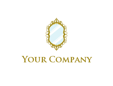 wall mirror for home decor or interior design logo