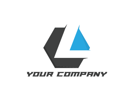 negative spacing letter L in hexagon