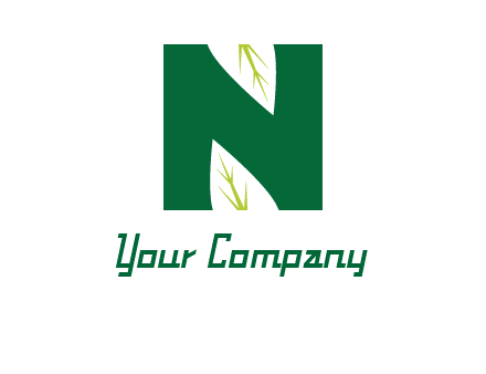 leaves letter n logo